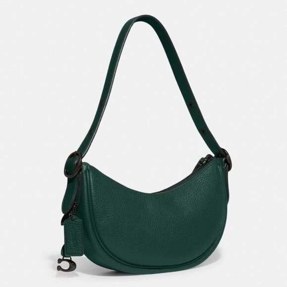 Coach Luna Limited Edition Color Green Soft Pebbled Leather & Gunmetal Hardware - Picture 2 of 11